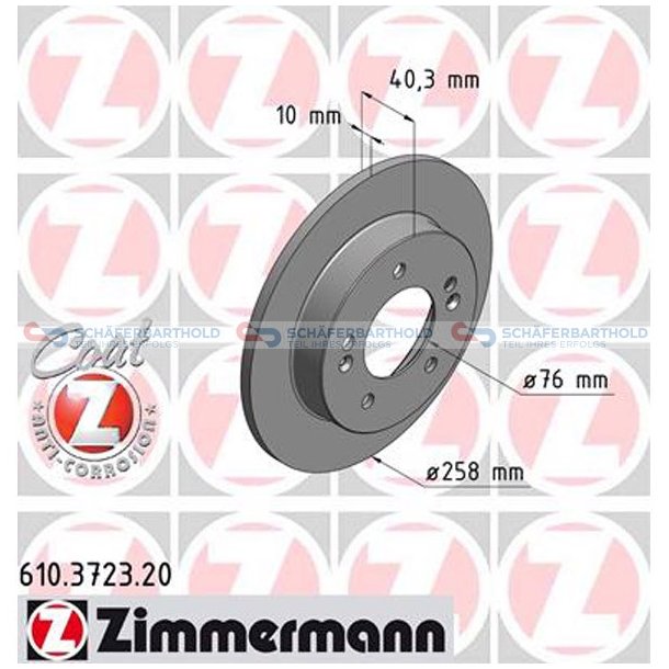 Bremseskive Bagaksel|-280mm ZIMMERMANN