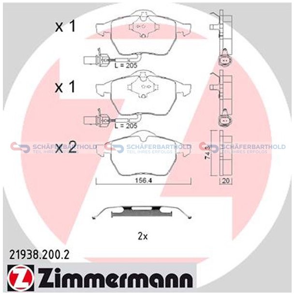 Bremseklodser 20mm|WVA:21938| ZIMMERMANN