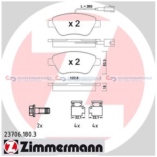 Bremseklodser 18mm|WVA:23706| ZIMMERMANN