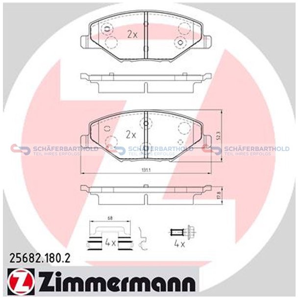 Bremseklodser 18mm|WVA:25682| ZIMMERMANN