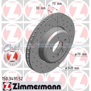 BremseskiveSport foraksel|Ø-348mm ZIMMERMANN