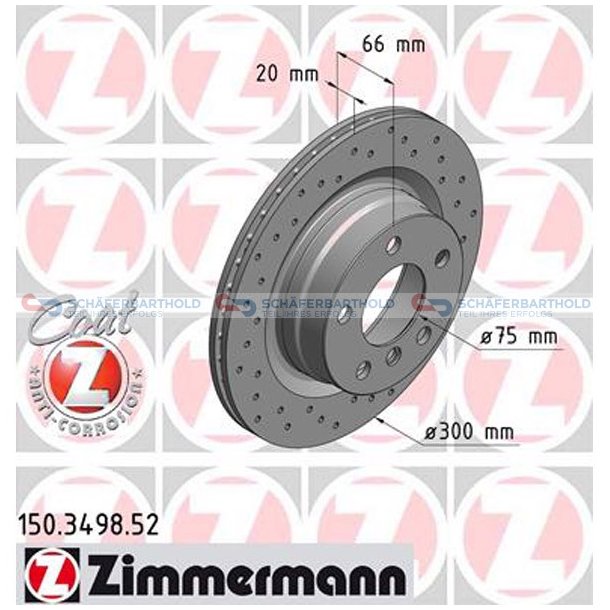 BremseskiveSport Bagaksel|-300mm ZIMMERMANN