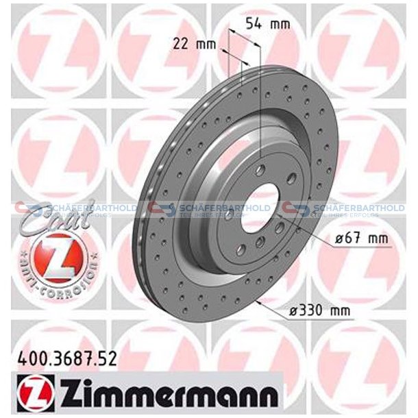 BremseskiveSport Bagaksel|-330mm ZIMMERMANN