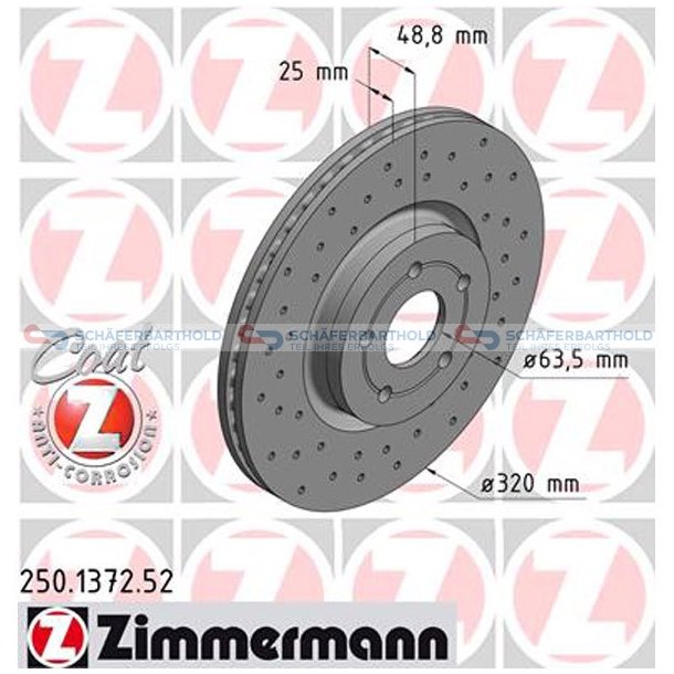 BremseskiveSport foraksel|-320mm ZIMMERMANN