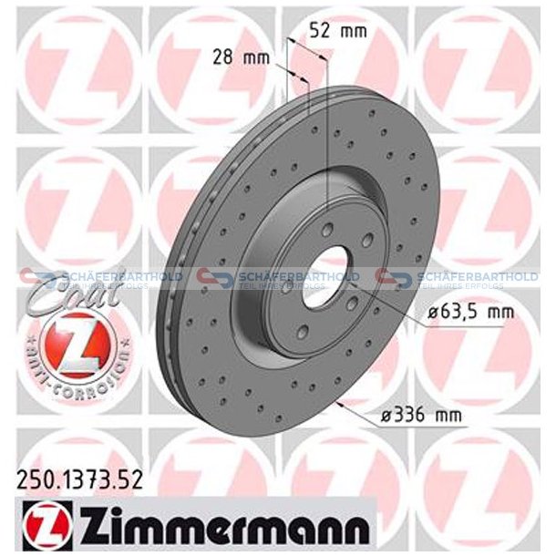 BremseskiveSport foraksel|-336mm ZIMMERMANN