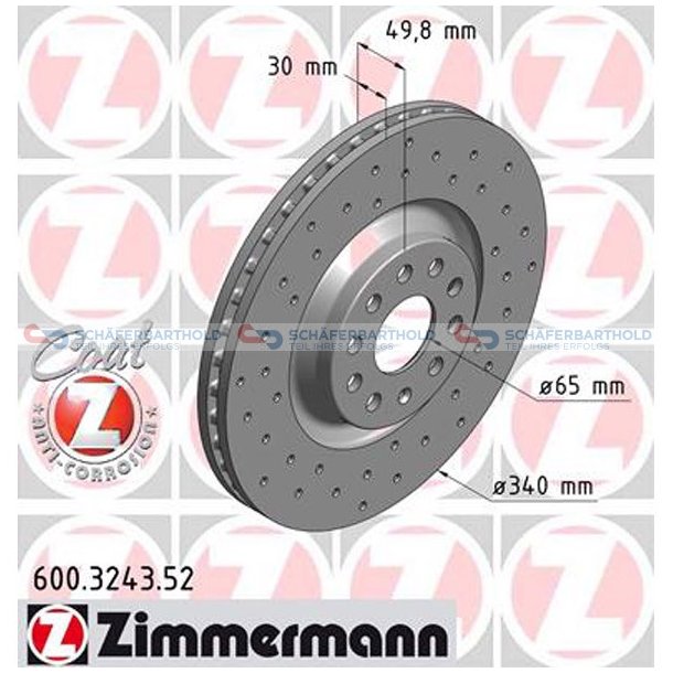 BremseskiveSport foraksel|-340mm ZIMMERMANN