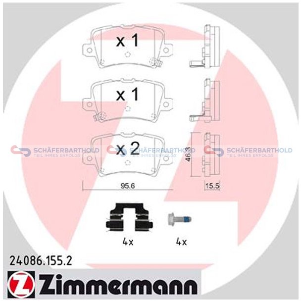 Bremseklodser 16mm|WVA:24086| ZIMMERMANN