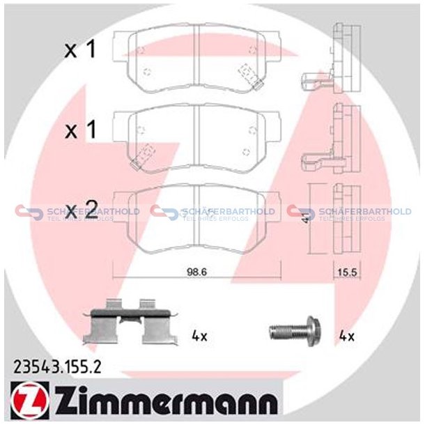 Bremseklodser 16mm|WVA:23543| ZIMMERMANN