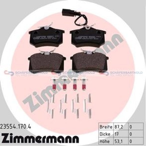 Bremseklodser 17mm|WVA:23554| ZIMMERMANN