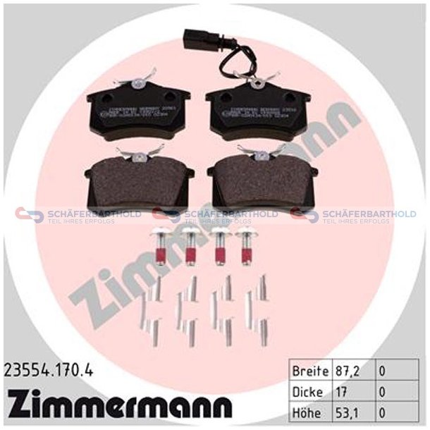 Bremseklodser 17mm|WVA:23554| ZIMMERMANN