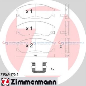 Bremseklodser 17mm|WVA:23569| ZIMMERMANN