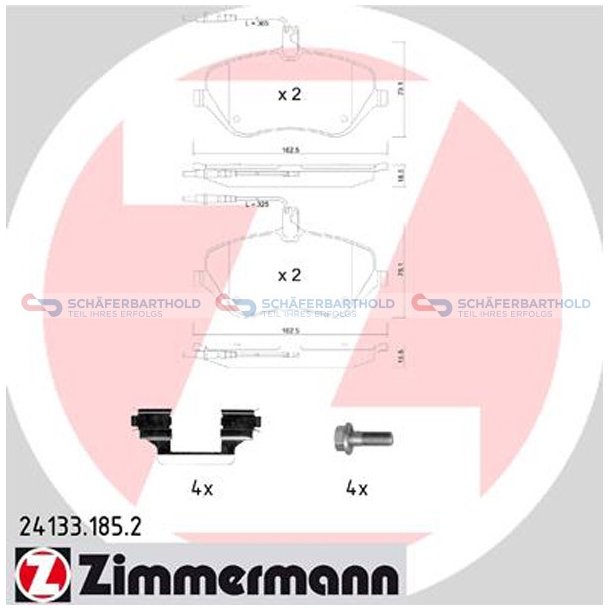 Bremseklodser 18mm|WVA:24133| ZIMMERMANN