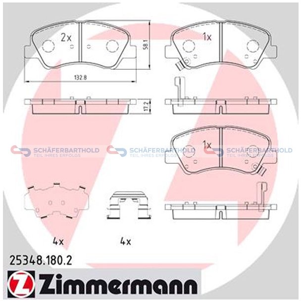 Bremseklodser 18mm|WVA:25348| ZIMMERMANN