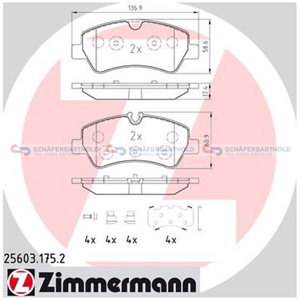 Bremseklodser 18mm|WVA:25603| ZIMMERMANN