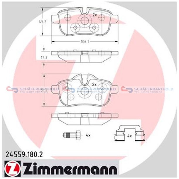 Bremseklodser 18mm|WVA:24559| ZIMMERMANN