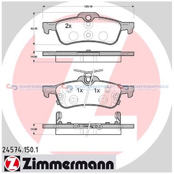 Bremseklodser 14mm|WVA:24574| ZIMMERMANN