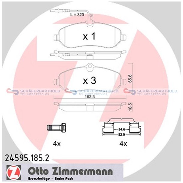 Bremseklodser 18mm|WVA:24595| ZIMMERMANN