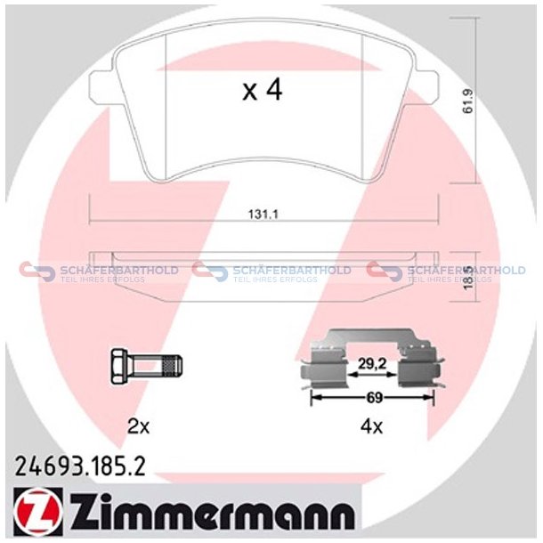 Bremseklodser 18mm|WVA:24693| ZIMMERMANN