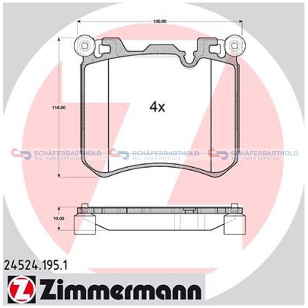 Bremseklodser 19mm|WVA:24524| ZIMMERMANN