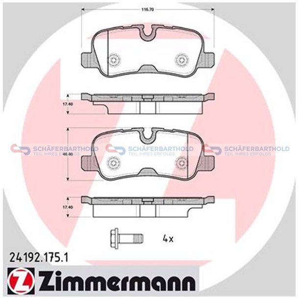 Bremseklodser 17mm|WVA:24192| ZIMMERMANN