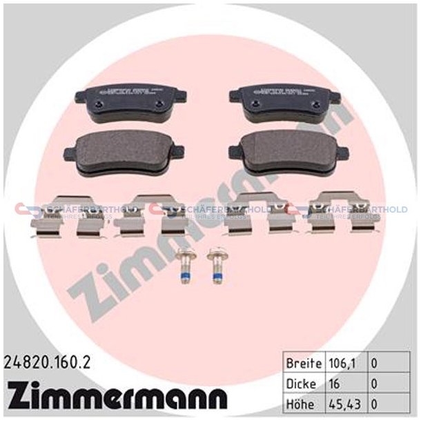 Bremseklodser 16mm|WVA:24820| ZIMMERMANN