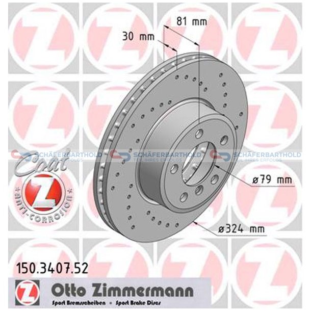 BremseskiveSport foraksel|-324mm ZIMMERMANN