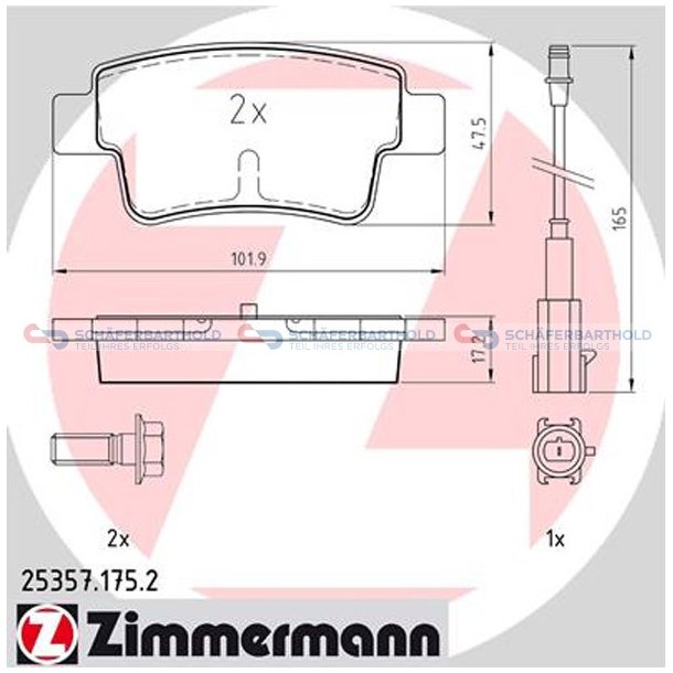 Bremseklodser 17mm|WVA:25357| ZIMMERMANN