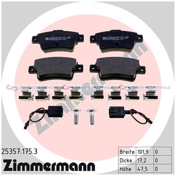 Bremseklodser 17mm|WVA:25357| ZIMMERMANN