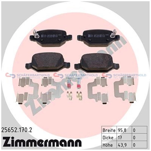 Bremseklodser 17mm|WVA:25652| ZIMMERMANN