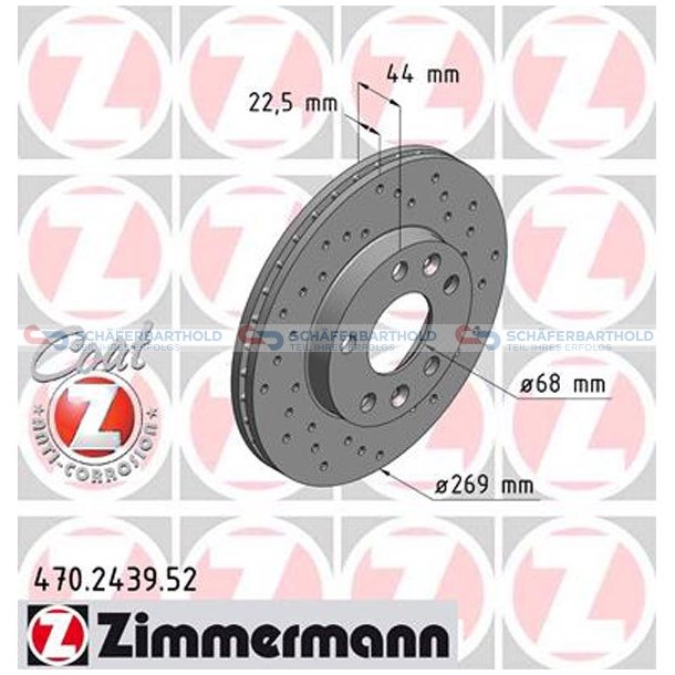 BremseskiveSport foraksel|-269mm ZIMMERMANN