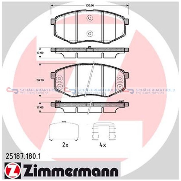 Bremseklodser 18mm|WVA:25187| ZIMMERMANN