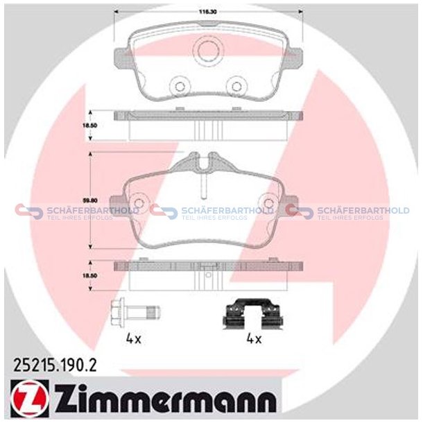 Bremseklodser 18mm|WVA:25215| ZIMMERMANN