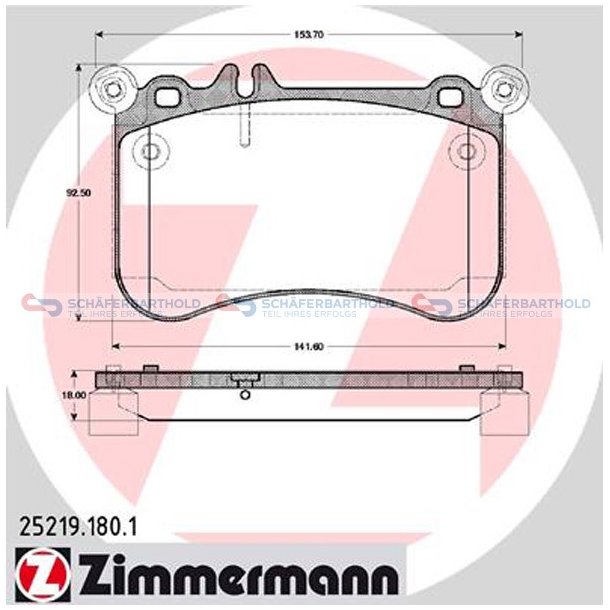 Bremseklodser 18mm|WVA:25219| ZIMMERMANN