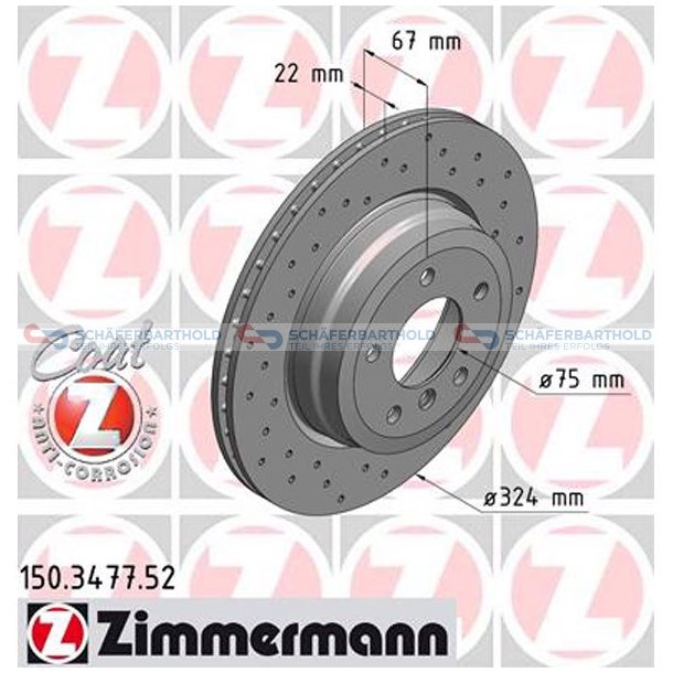 BremseskiveSport Bagaksel|-324mm ZIMMERMANN