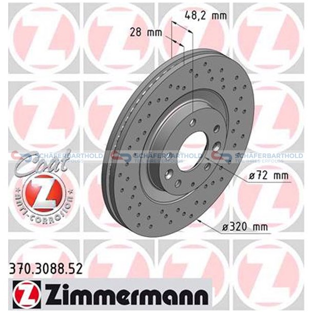 BremseskiveSport foraksel|-320mm ZIMMERMANN