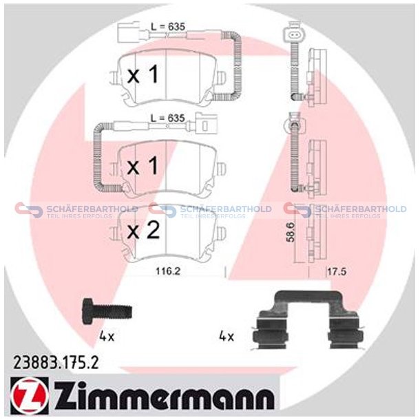 Bremseklodser 18mm|WVA:23883| ZIMMERMANN