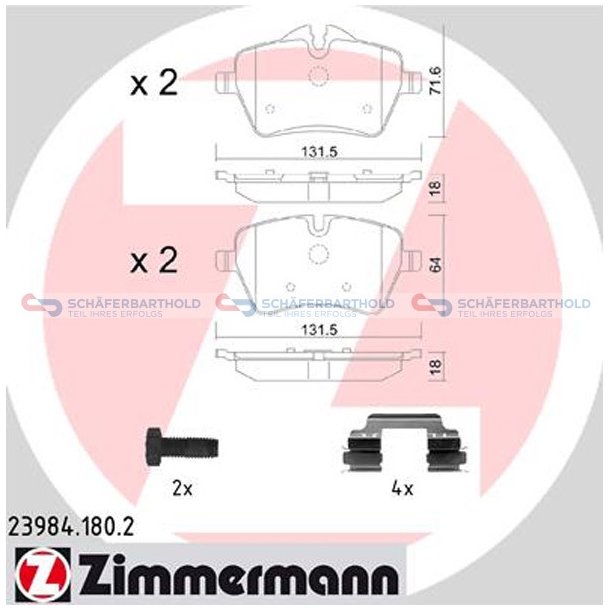 Bremseklodser 18mm|WVA:23984| ZIMMERMANN