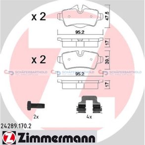Bremseklodser 17mm|WVA:24289| ZIMMERMANN