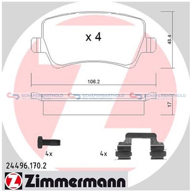 Bremseklodser 17mm|WVA:24496| ZIMMERMANN