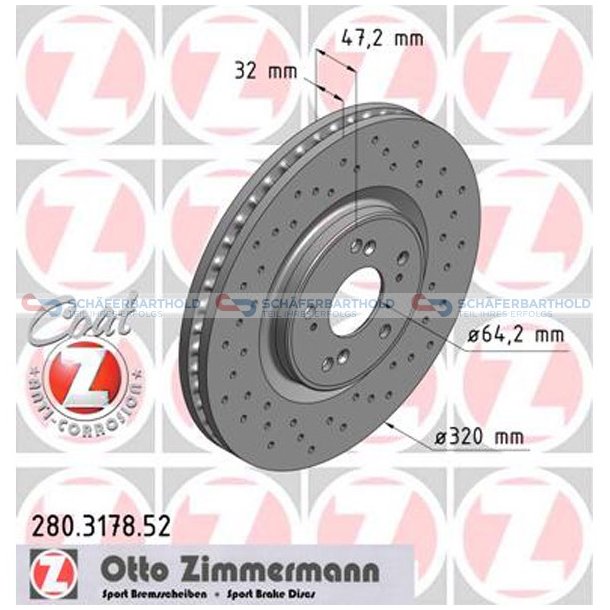 BremseskiveSport foraksel|-320mm ZIMMERMANN