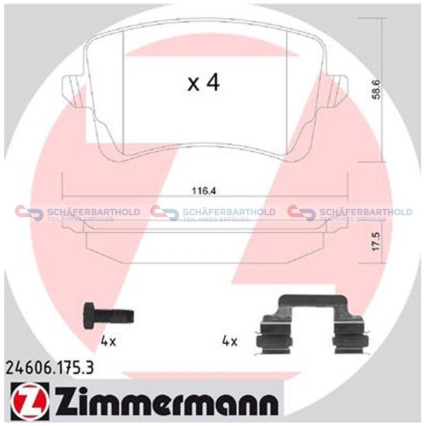 Bremseklodser 18mm|WVA:24606| ZIMMERMANN