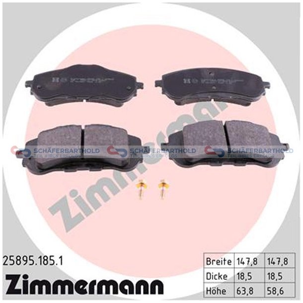 Bremseklodser 19mm|WVA:25895| ZIMMERMANN