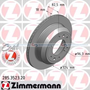 Bremseskive Bagaksel|Ø-324mm ZIMMERMANN