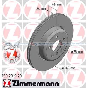 Bremseskive Bagaksel|Ø-345mm ZIMMERMANN