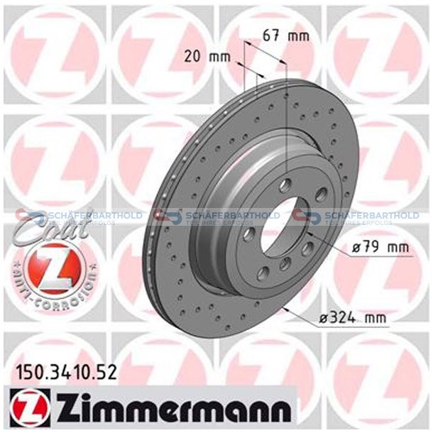 BremseskiveSport Bagaksel|-324mm ZIMMERMANN