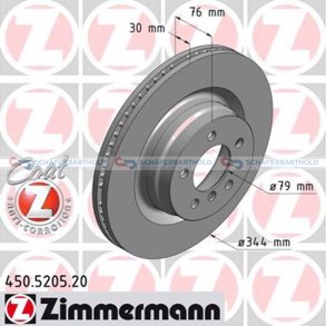Bremseskive foraksel|Ø-344mm ZIMMERMANN