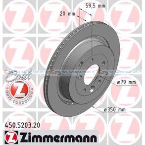 Bremseskive Bagaksel|Ø-350mm ZIMMERMANN