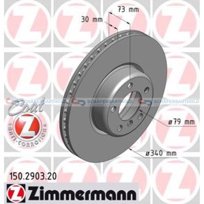 Bremseskive foraksel|Ø-340mm ZIMMERMANN