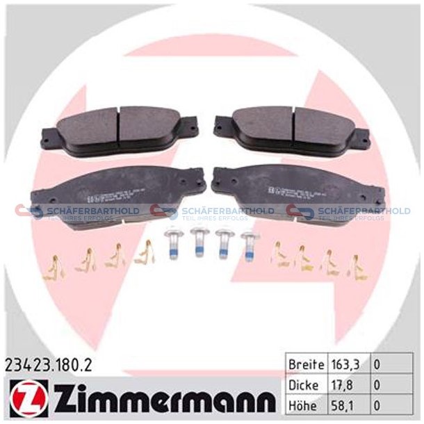 Bremseklodser 18mm|WVA:23423| ZIMMERMANN