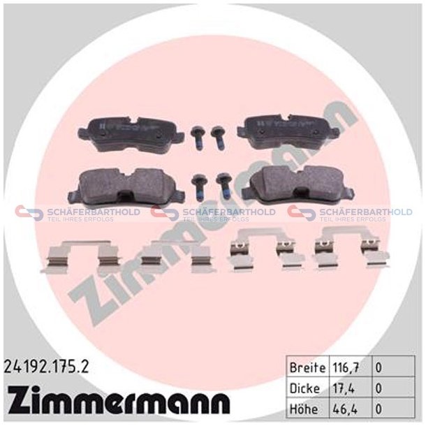 Bromsbel&auml;gg 17mm|WVA:24192| ZIMMERMANN